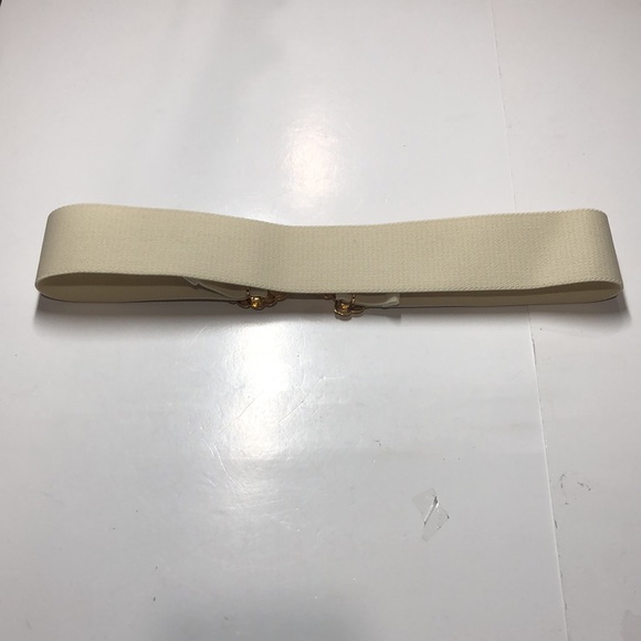 Vintage cream and gold stretch belt - Picture 3 of 5